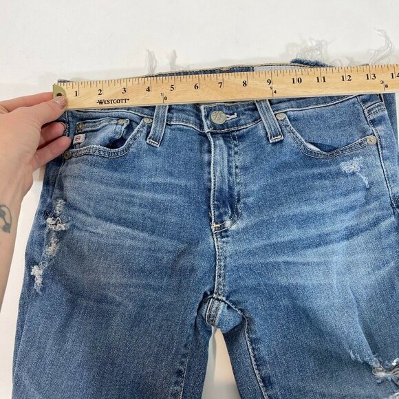 Adriano Goldschmied Womens Prima Cigarette Crop Jeans 25R Mid Rise Distressed - Picture 8 of 10